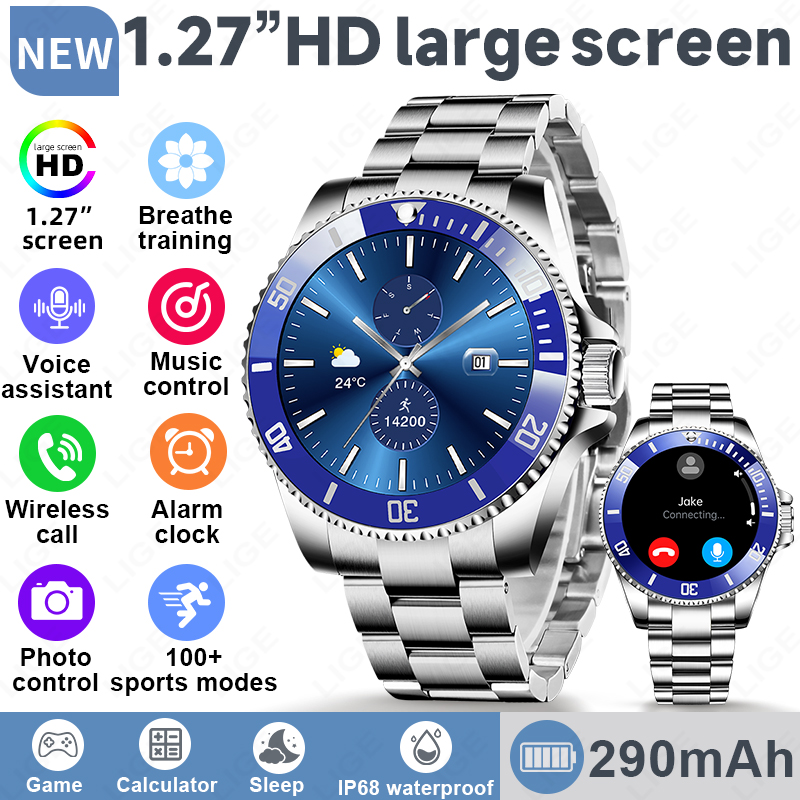 Japanese Active Lifestyle - 2026年新型高級スマートウォッチ、ダイヤル付き、通話対応、男性用防水スポーツデジタルビジネススマートウォッチ、ギフト用スマートバンド