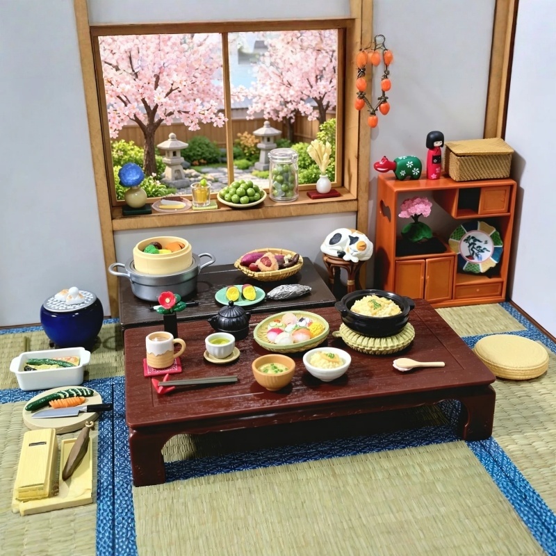 Japanese Lifestyle Goods - 在庫あり 本物のRE-MENTプチサンプルフードトイ ブルーミング和風ライフシリーズ ミニチュアシーン小道具 ブラインドボックスおもちゃ ギフト
