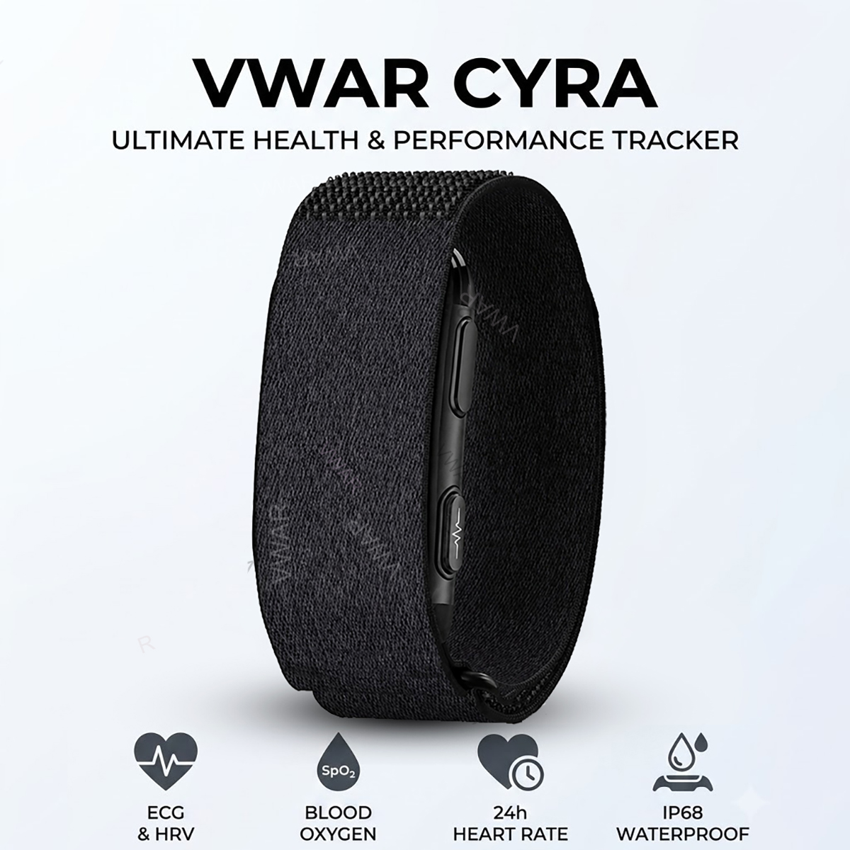 Japanese Active Lifestyle - VWAR CYRA スクリーンレスフィットネストラッカー ECG+HRV スマートブレスレット心拍数防水スポーツスマートバンド健康スマートウォッチ cirqa