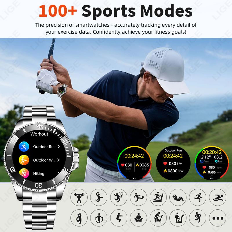 LIGE新型高級スマートウォッチ、ギフトに最適、ダイヤルで通 - Japanese Active Lifestyle のレビューと価格