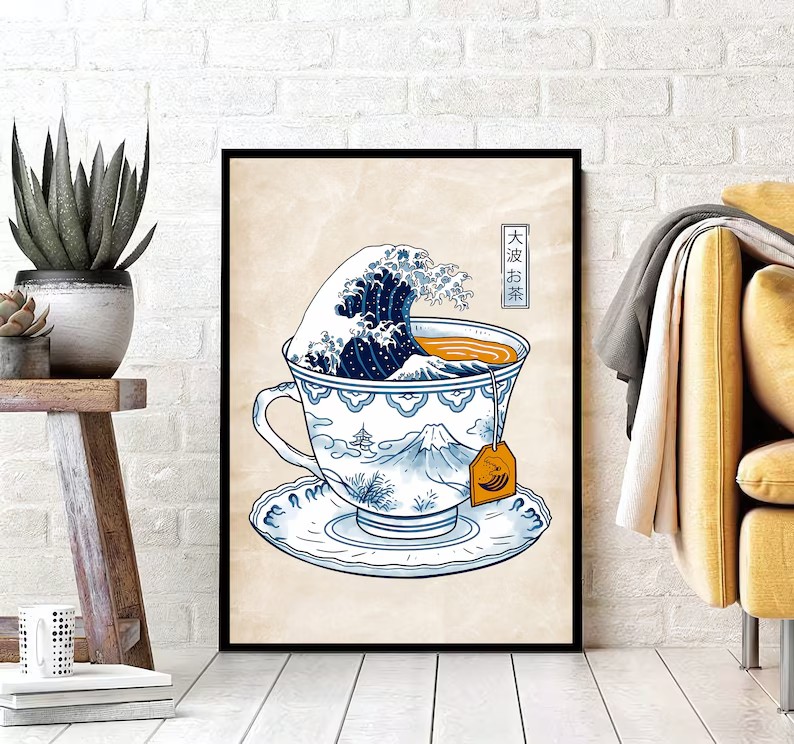 コーヒー豆のポスター,和風,レトロ,大波,HDプリントキャン - Japanese Lifestyle Shop のレビューと価格