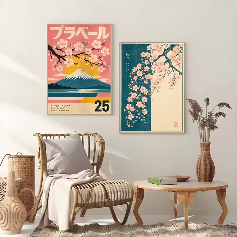ヴィンテージミニマリスト日本の伝統文化人形寿司桜美的ポスター - Japanese Culture Lifestyle のレビューと価格