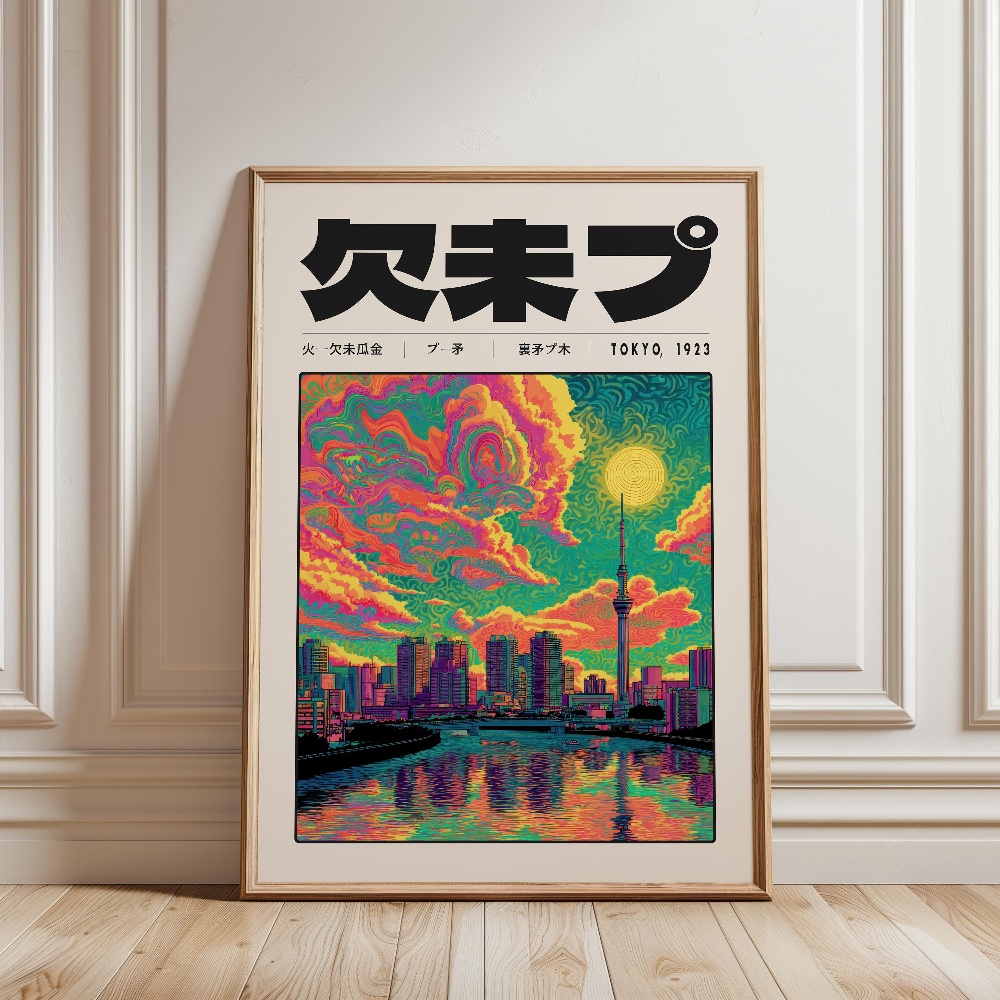 Y2K インディー文化日本パターン和風東京ベイパーワープポス - Japanese Culture Lifestyle のレビューと価格